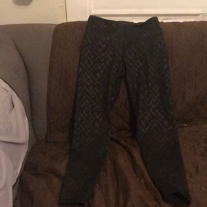 Printed black workout pants